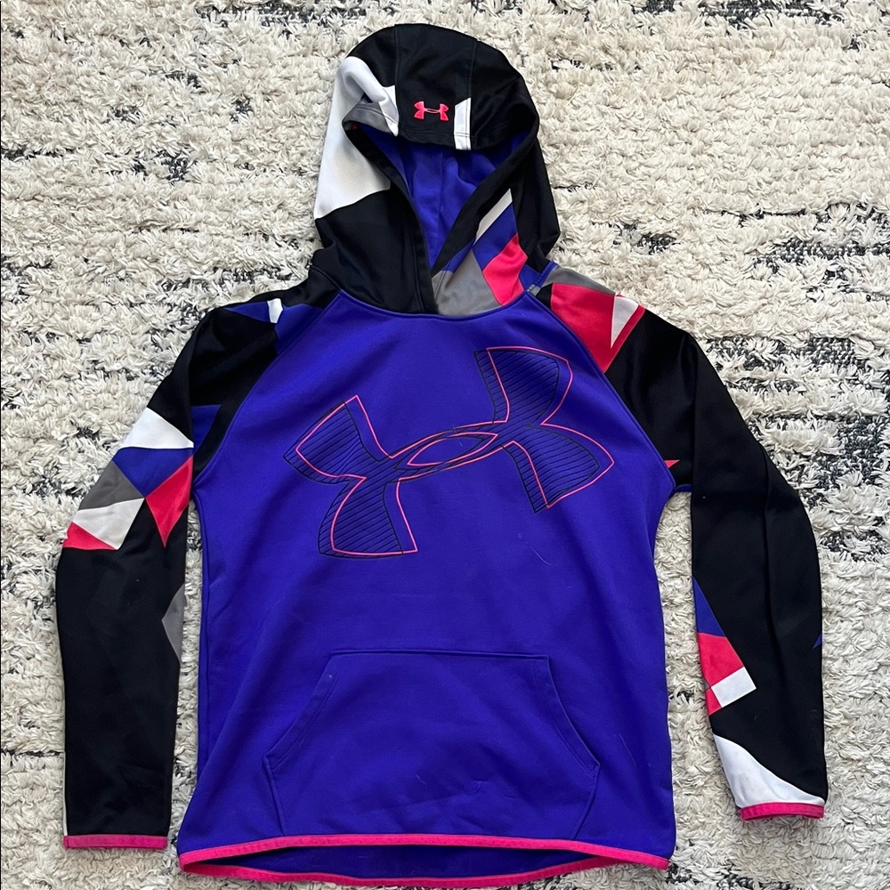 Under Armour Blue and Black Geometric Hoodie